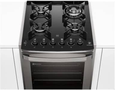 Fogão de Embutir 4 bocas Electrolux Cinza Experience com Mesa de Vidro, PerfectCook360 e VaporBake (FE4EC) 127V