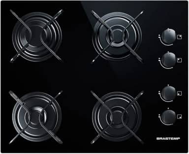 Cooktop 4 bocas Brastemp com grades piatina e acendimento automático - BDD61AE BIVOLT
