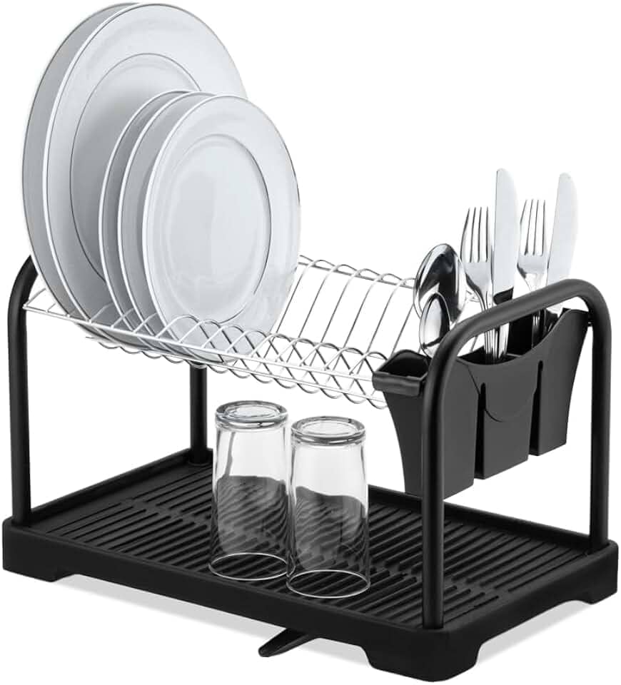 Escorredor Master Duplo Arthi | Design,Tendência e Inovação | Área Ampla para Acomodar Louça | Desmontável e Montagem Sem Ferramentas | Bica Giratória 360º para Drenagem De Agua