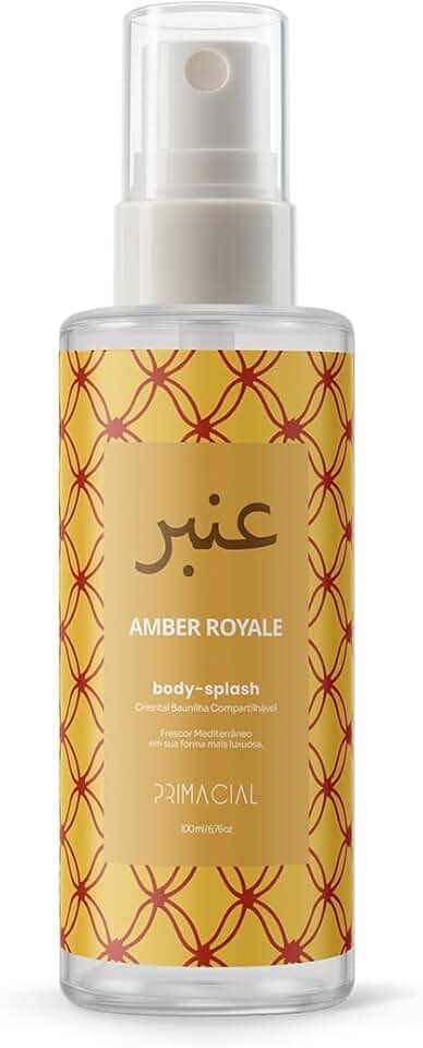Body Splash Amber Royale 100ml by Primacial – Fragrância Oriental Amadeirada com Notas de Baunilha e Abacaxi