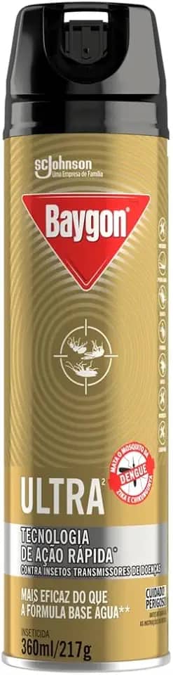 Baygon Inseticida Aerosol Ultra, Mata Barata e Mais, Ação Rápida, 360ml