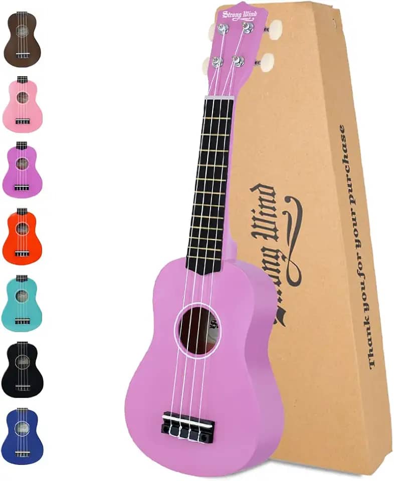 Strong Wind Ukulele Soprano para crianças e iniciantes 53 cm com bolsa Gig Bag (roxo)
