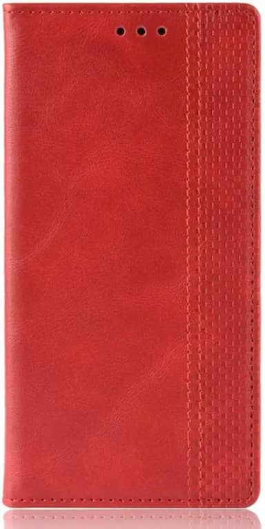 Capa para LG Q92,Capa de caso de flip de couro para LG Q92 Case,Caso de telefone de carteira,Caso de telefone de carteira com slots de cartão -Red