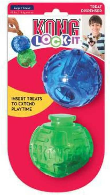 Brinquedo Kong Lock-It Recheavel Para Cães Com 2 Bolas Tamanho Grande