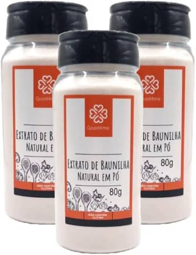 Kit 3X: Extrato de Baunilha em Pó Natural Good4me 80g