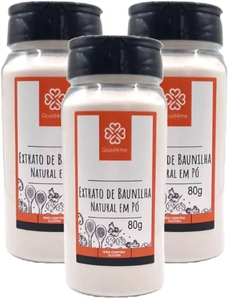 Kit 3X: Extrato de Baunilha em Pó Natural Good4me 80g