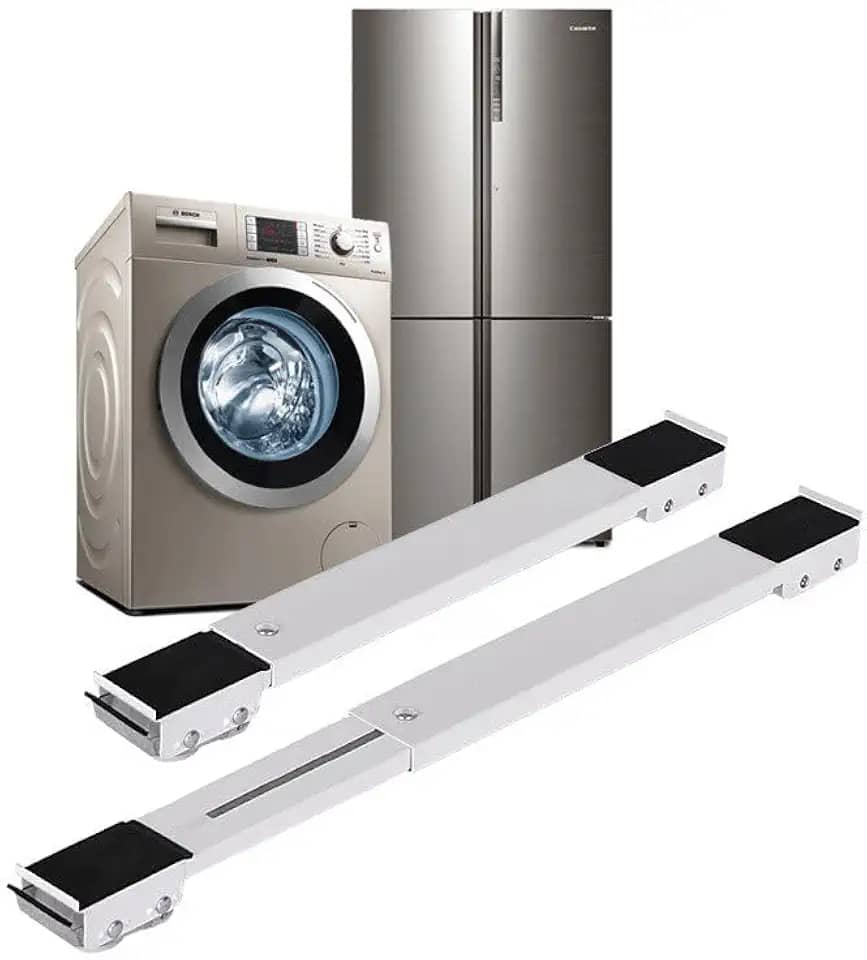 Suporte com Rodas para Eletrodomésticos, Base Móvel Universal para Geladeira, Fogão e Máquina de Lavar (Branco)