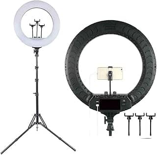 Iluminador LED 18 Polegadas 46CM Ring Light 45W C/Tripe 1,80m + 3 Suporte