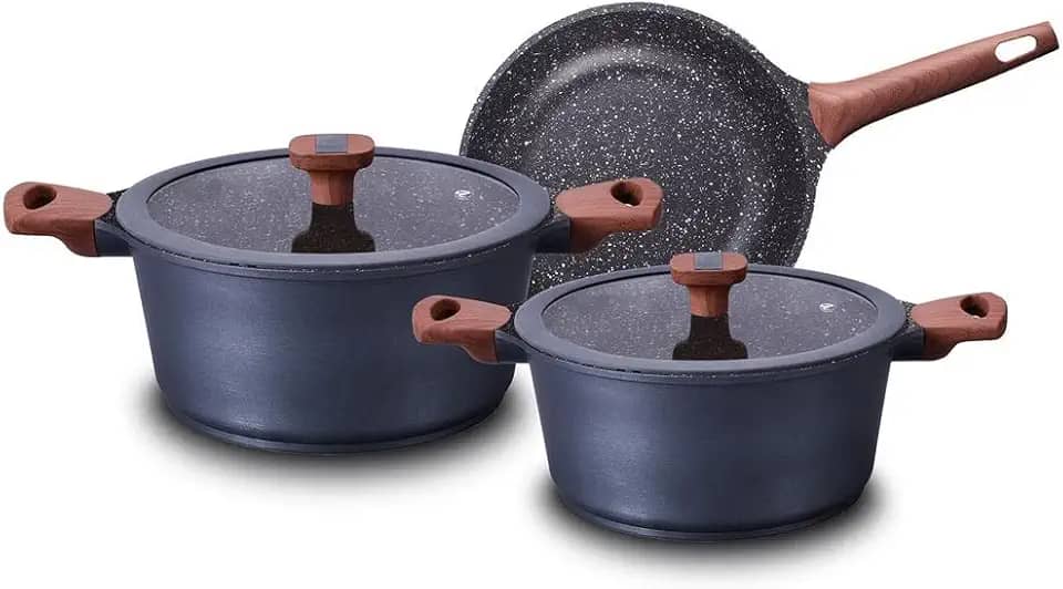 MTA - Conjunto 3 Peças, de Alumínio Injetado com Cerâmico, Cor Cinza, Linha Titanium