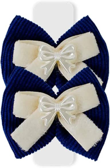 Laço Luxo Cotelê Azul Royal, P 2un