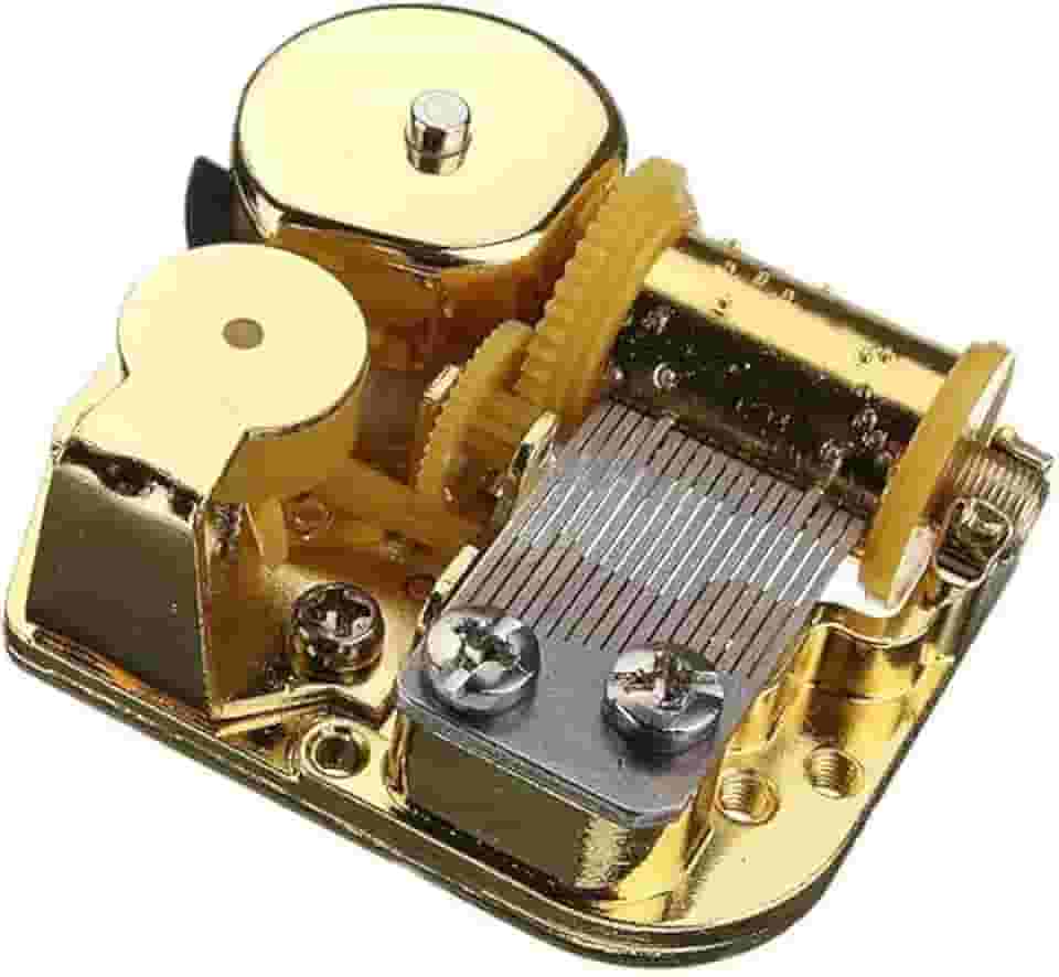 Caixa de Música 'Faça Você Mesmo' – Mecanismo de 18 Notas com Canção You Are My Sunshine, Design Golden-Clockwork