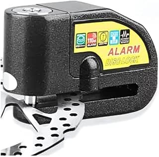 Trava de Disco para Moto com Alarme Sonoro – Preta, Segurança Antifurto com Sensor de Movimento e Alerta de 110dB Pratiarejo®