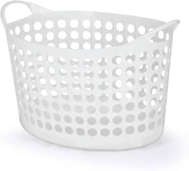 Cesto De Roupas Oval, Flexível, 32 L, Branco, Arthi