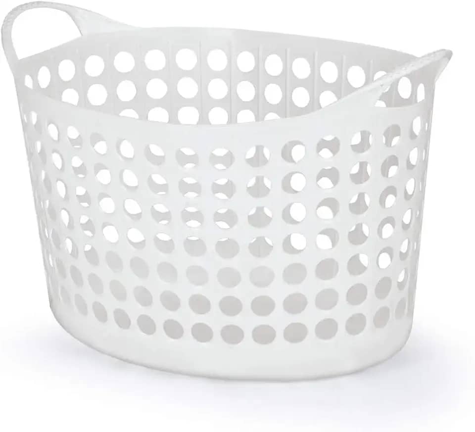 Cesto De Roupas Oval, Flexível, 32 L, Branco, Arthi