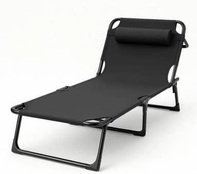 Espreguiçadeira VMSTARK Dobrável Reclinável Portátil – Cadeira Espreguiçadeira para Piscina, Praia, Jardim e Varanda – Cama Espreguiçadeira Resistente até 200kg – Design Confortável e Ergonômico