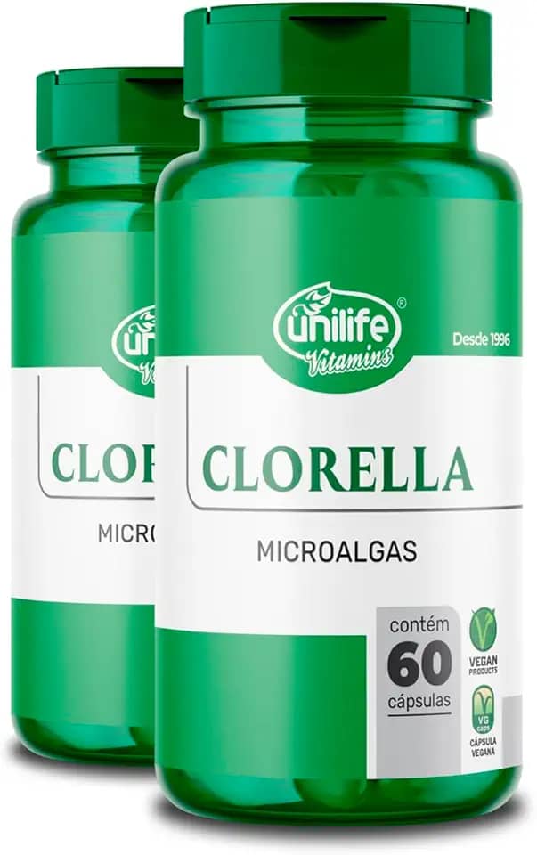 Kit 2 Clorella 500MG Unilife 60 Cápsulas