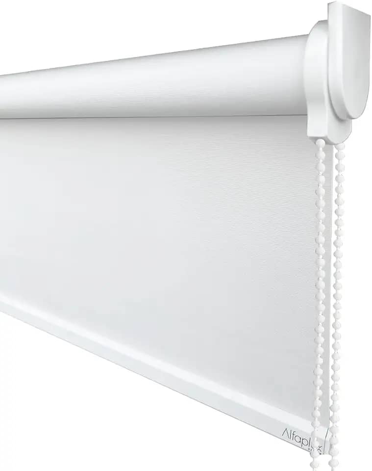 Cortina Persiana Rolô Blackout (COM BANDÔ E SEM BANDÔ) 1,30 (lar) x 1,40 (alt) (Tóquio 01 - Acabamento Branco)