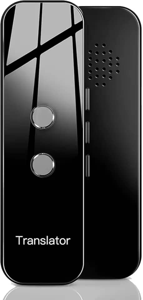 Tradutor de idiomas portátil, tradutor de voz AI em tempo real para 144 idiomas, dispositivos de tradução bidirecional para viagens (preto)