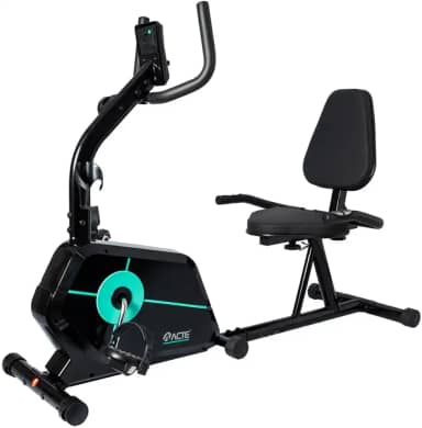 Acte, Bicicleta Ergométrica Horizontal Magnética 2.0 com 8 Niveis de Resistencia - Preto e Azul