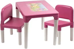 Mesinha infantil para atividades com 2 cadeiras mesa infantil para atividade - Rosa