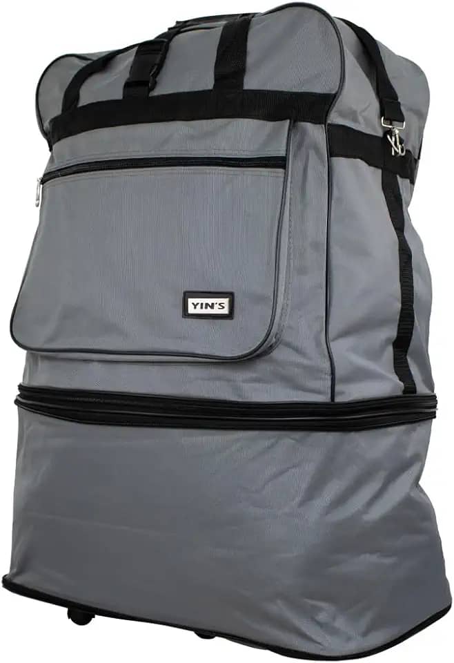 Yins, Sacola de viagem Expansível 3 Níveis Mala De Com 6 Rodinhas Grande Cor:Cinza;Tamanho:Único;Genero:Unissex