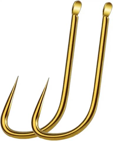 Anzol de peixe 50 peças de aço de alto carbono dourado farpado anzol sem ferrão acessórios de pesca gancho sem farpa anzol farpado para pesca no lago