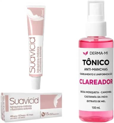 Kit Suavicid Creme Clareador de Melasma 15g + Tônico iluminador