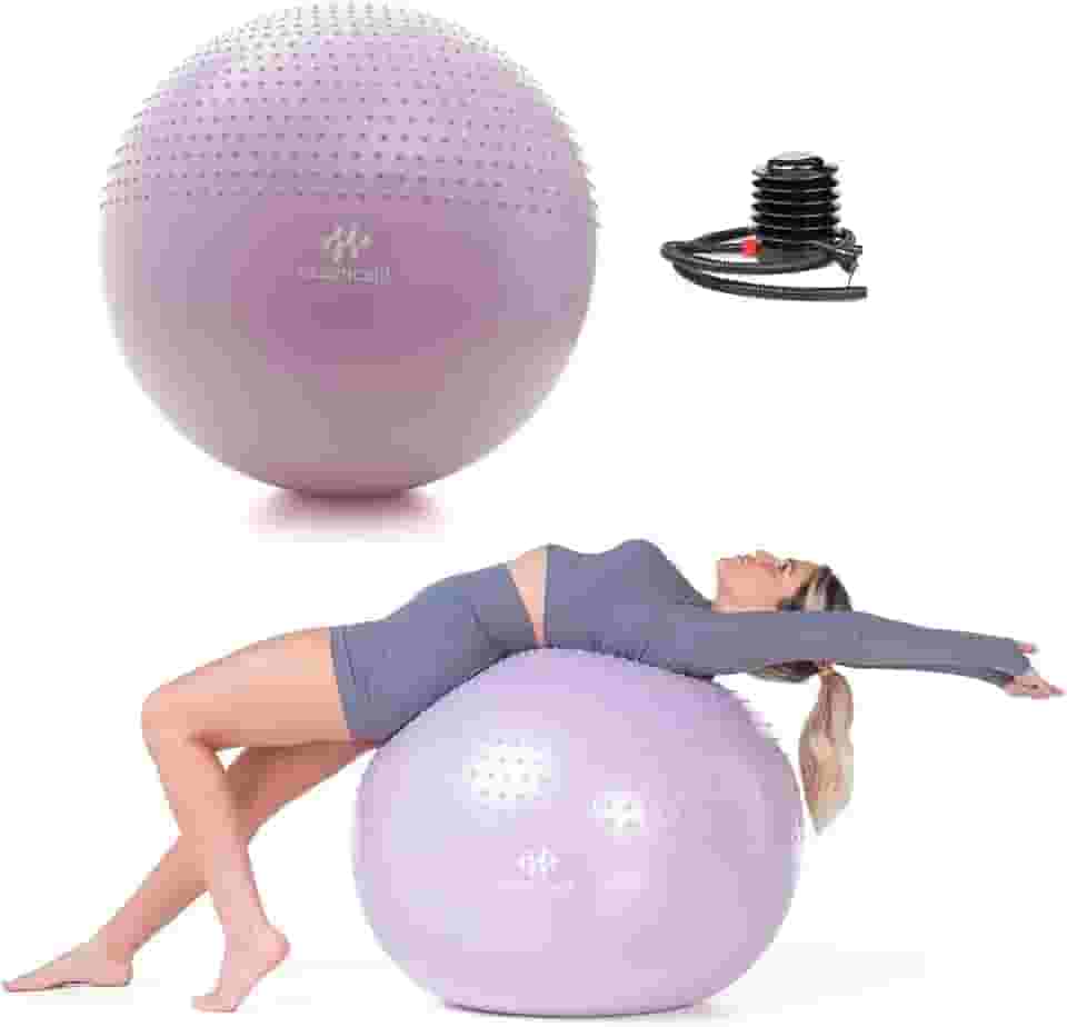 Bola de Ginástica Suíça Yoga Pilates 65cm Tecnologia Anti Estouro Fisioterapia Fortalecimento muscular EssenceFit