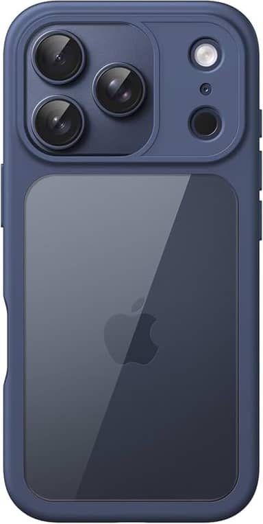 JETech Capa para iPhone 17 Pro 6,3 Polegadas, Case Protetora de Telefone à Prova de Choque, Estrutura de TPU Fosco de Cor Sólida, Parte Traseira Transparente Anti-Riscos (Azul Escuro)