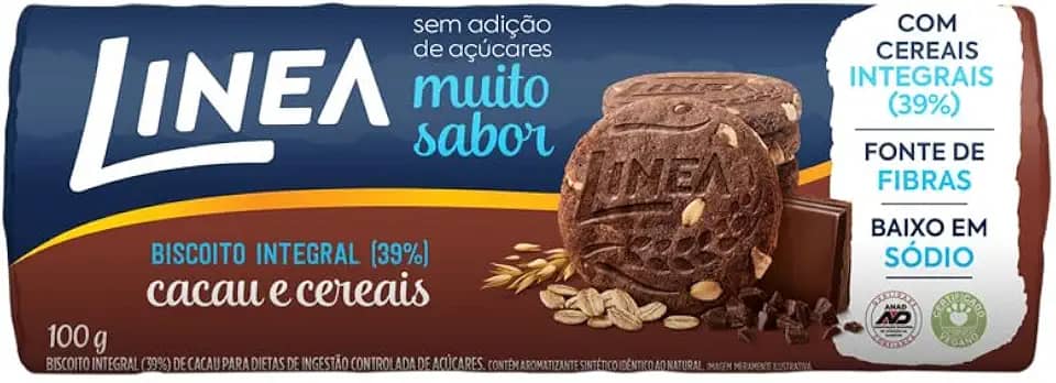 LINEA BISCOITO INTEG CACAU E CEREAIS 120G