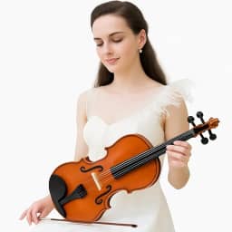 Violino 1/4 Acústico de Luxo Completo - Inclui Maleta, Arco, Breu e Estojo - Ideal para Iniciantes Infantis de 06 a 08 anos