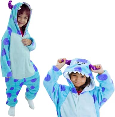 Sullivan Kigurumi Pijama Roupa Fantasia Macacão Infantil Oficial Monstros S.A. Disney