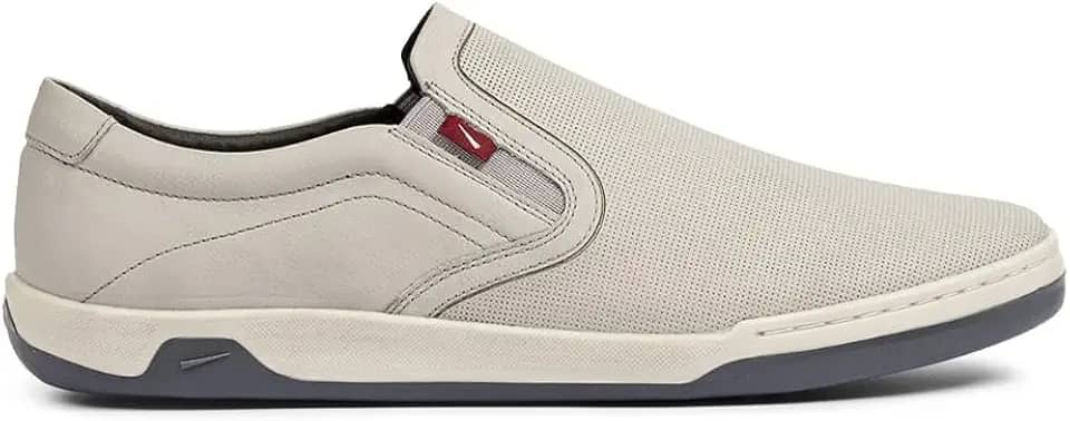 Sapatênis de Couro Ferracini Masculino Slip on Lexus Cinza Claro/chumbo/gelo 7051-267d-43