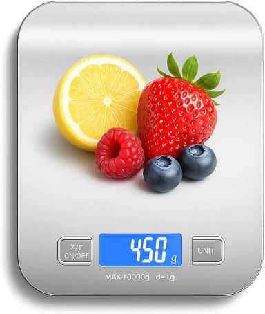 Balança de Cozinha Digital Premium em Inox Resistente à Água Portátil Base Antiderrapante Visor de Alta Definição Pesagem Precisa de 1g a 10kg Durável Moderna e Ideal para Alimentos Frescos