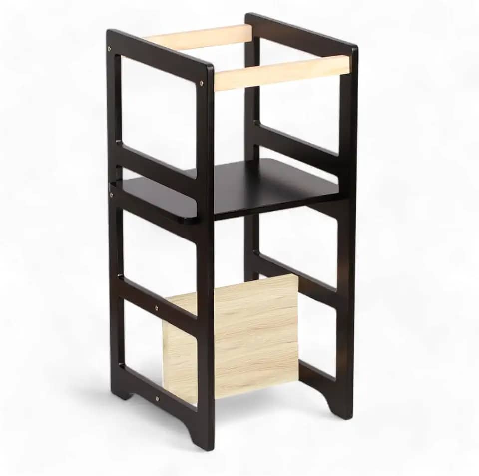 Decoratta Torre Aprendizagem Montessoriana 4x1 Cadeirão Mesinha Preta