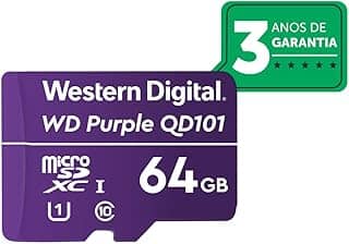 Cartão de Memória Com 3 anos de Garantia Micro SD 64GB WD Purple Intelbras