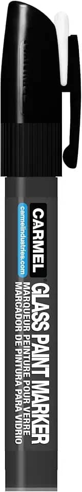 Carmel Marcador de tinta de vidro ponta média (preto), marcador de janela removível, marcador de para-brisa lavável para oficinas automotivas, concessionárias de carros e artistas de janela, tinta à base de água apagável úmida/úmida