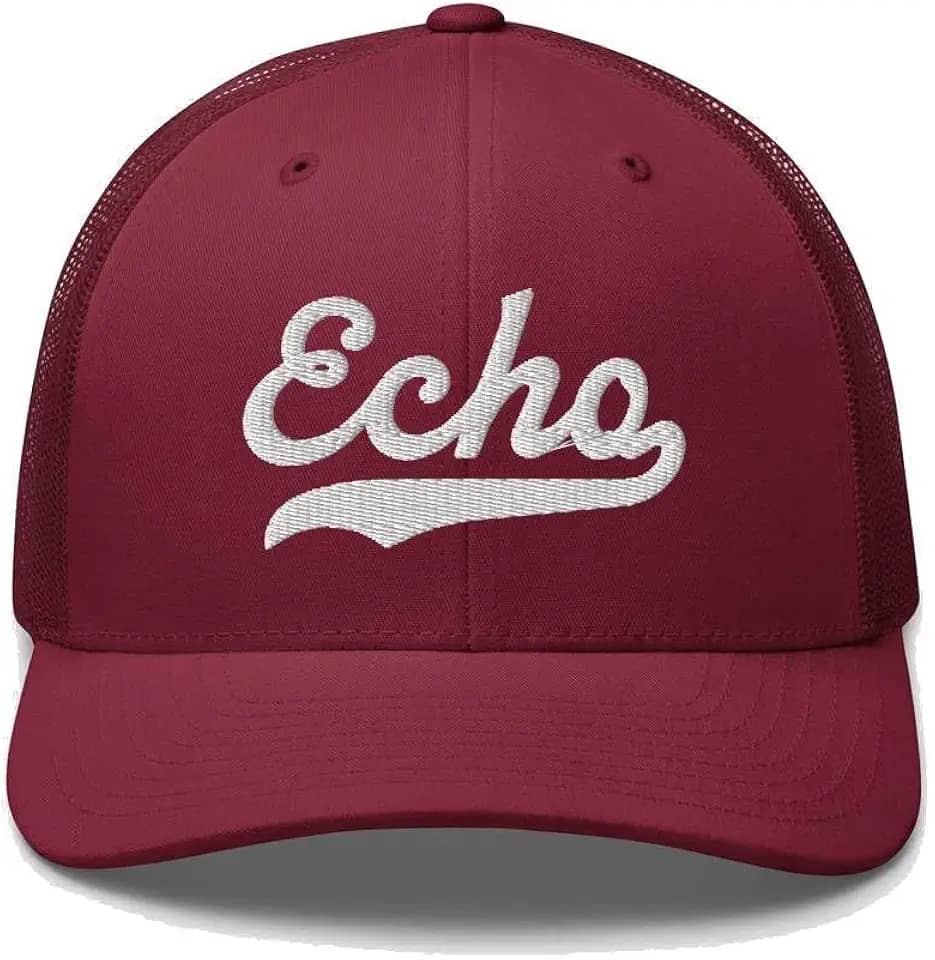 Echo Hat Boné Echo Trucker Boné de Beisebol Bordado Escrita Vintage Malha Esportiva Swoosh Presente Lembrança Headwear LA MN OU UT