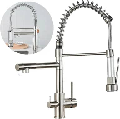 Torneira de Cozinha Monocomando Gourmet Aço Inox 304 2 Saídas Luxo Diversas Cores Brinovar (PRATA)