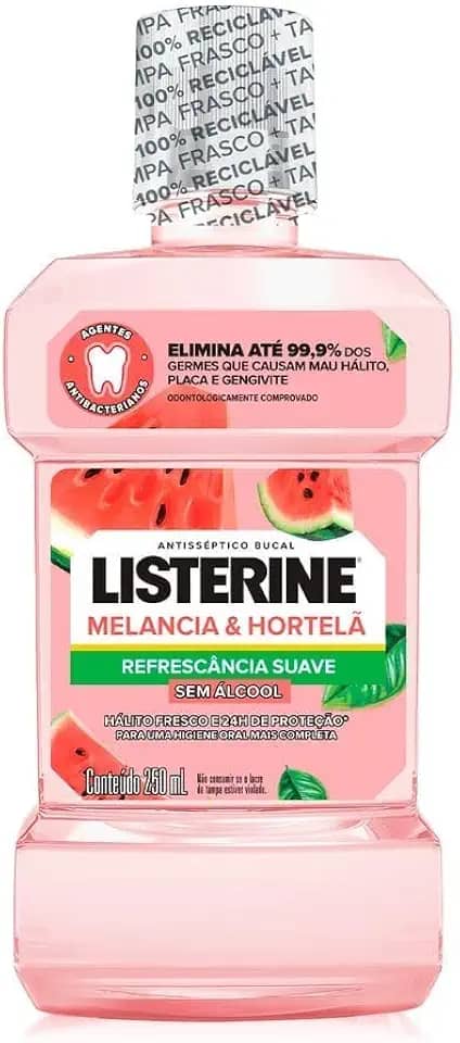LISTERINE® Melancia & Hortelã Enxaguante Bucal Sem Álcool, 250mL
