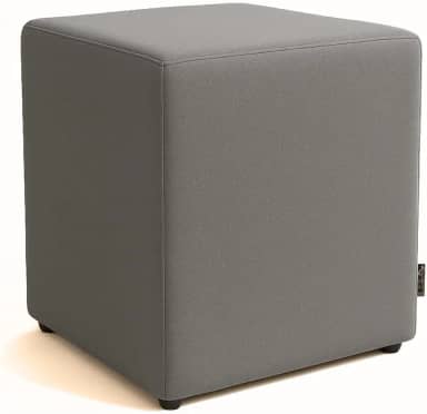 Puff Banqueta Quadrado Cubo Assento Decoração Conforto Eventos Comodidade Sala Quarto (Cinza Corino)