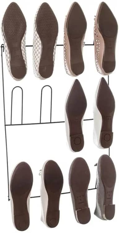 Sapateira para parede 6 pares Preto