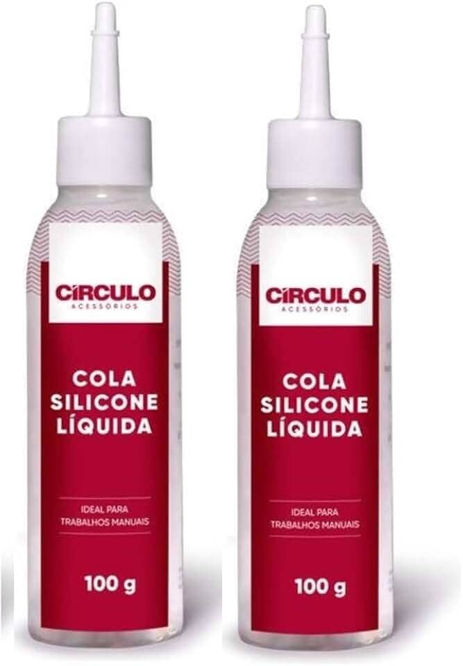 Kit 2 Colas Silicone Líquida 326720 Círculo - 100g Fixação Forte e Acabamento Transparente