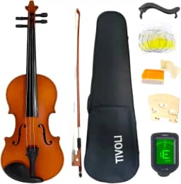 VIOLINO 4/4 COMPLETO COM ARCO E ESTOJO - INSTRUMENTO MUSICAL CLASSICO PARA INICIANTES E PROFISSIONAIS