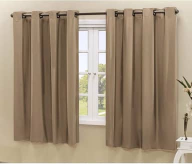 Cortina Blackout 100% Corta Luz Cinza com Película 2,20x1,30m para Sala Quarto Escritório