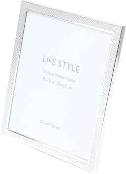 WOLFF Porta-Retrato de Aço Chess Prata 13cm x 18cm - Enxoval - Casamento - Decoração - Álbum de Fotos - Enfeites - Moldura Elegante Para Mesa e Parede