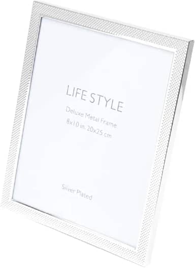 WOLFF Porta-Retrato de Aço Chess Prata 13cm x 18cm - Enxoval - Casamento - Decoração - Álbum de Fotos - Enfeites - Moldura Elegante Para Mesa e Parede