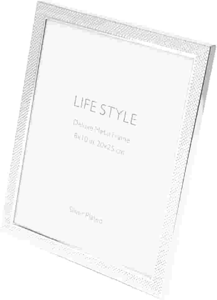 WOLFF Porta-Retrato de Aço Chess Prata 13cm x 18cm - Enxoval - Casamento - Decoração - Álbum de Fotos - Enfeites - Moldura Elegante Para Mesa e Parede