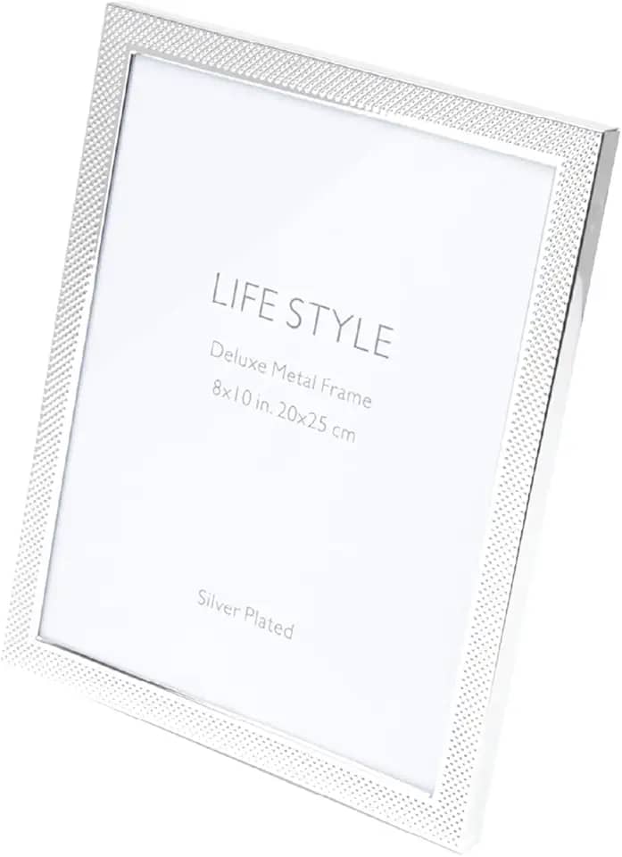WOLFF Porta-Retrato de Aço Chess Prata 13cm x 18cm - Enxoval - Casamento - Decoração - Álbum de Fotos - Enfeites - Moldura Elegante Para Mesa e Parede