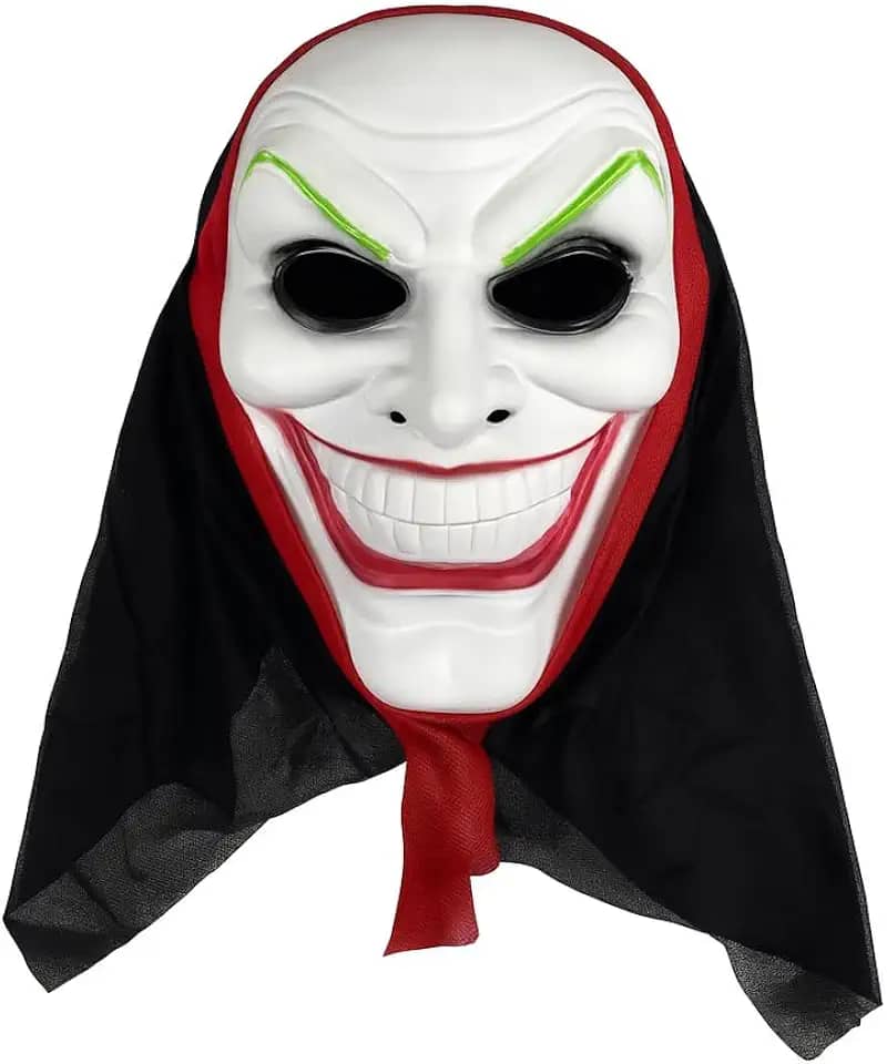 Máscara do Coringa Assustador Halloween – Fantasia Vilão Príncipe Palhaço do Crime com Sorriso Sinistro, Cobre Todo o Rosto, Leve e Confortável para Festas, Cosplay e Decoração